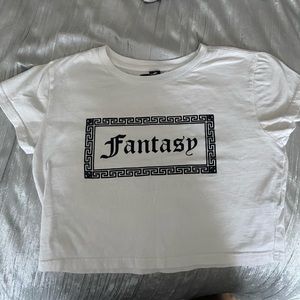 Black and white “fantasy “ crop top